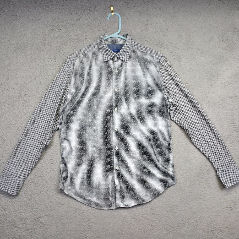 Joseph Abboud Shirt Mens M Blue Long Sleeve Slim Fit Geometric Dotted Minimalist